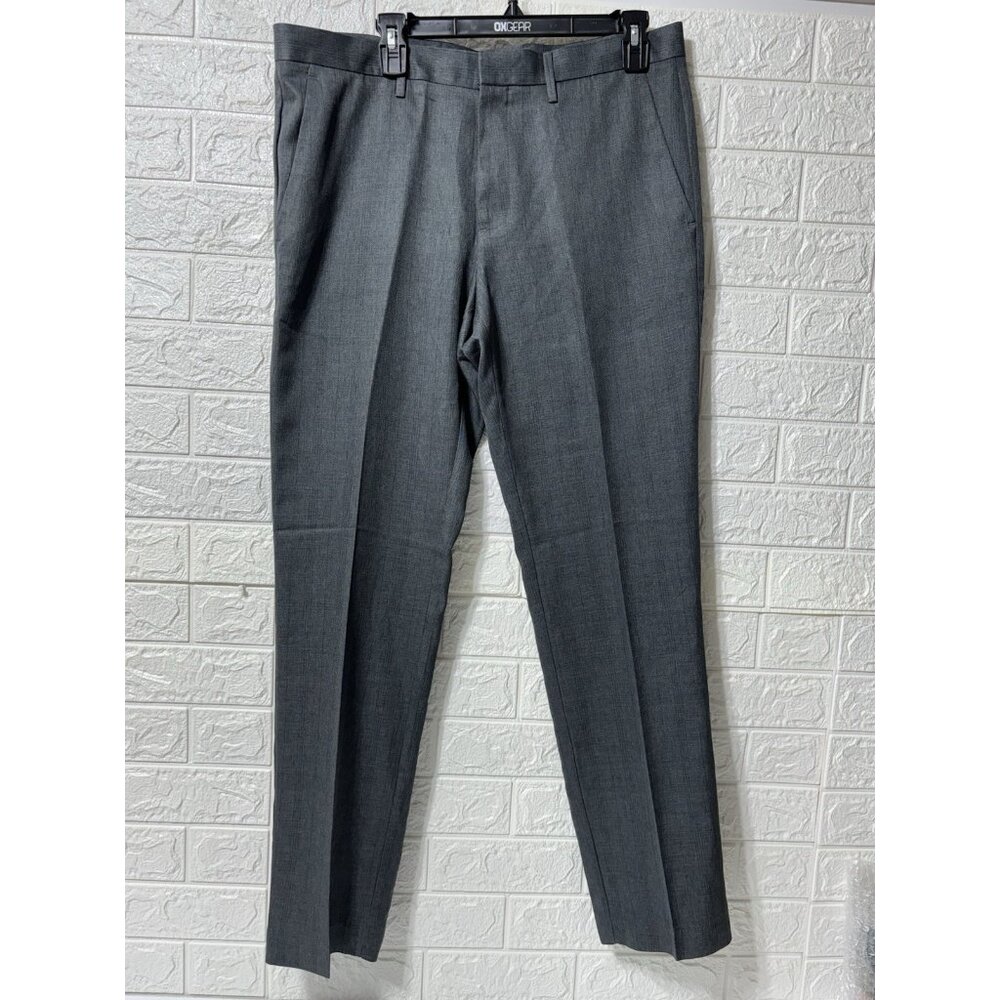New w/o Tags - Perry Ellis Slim Fit Grey Plaid Dress Pants Women's Size 34 x 32